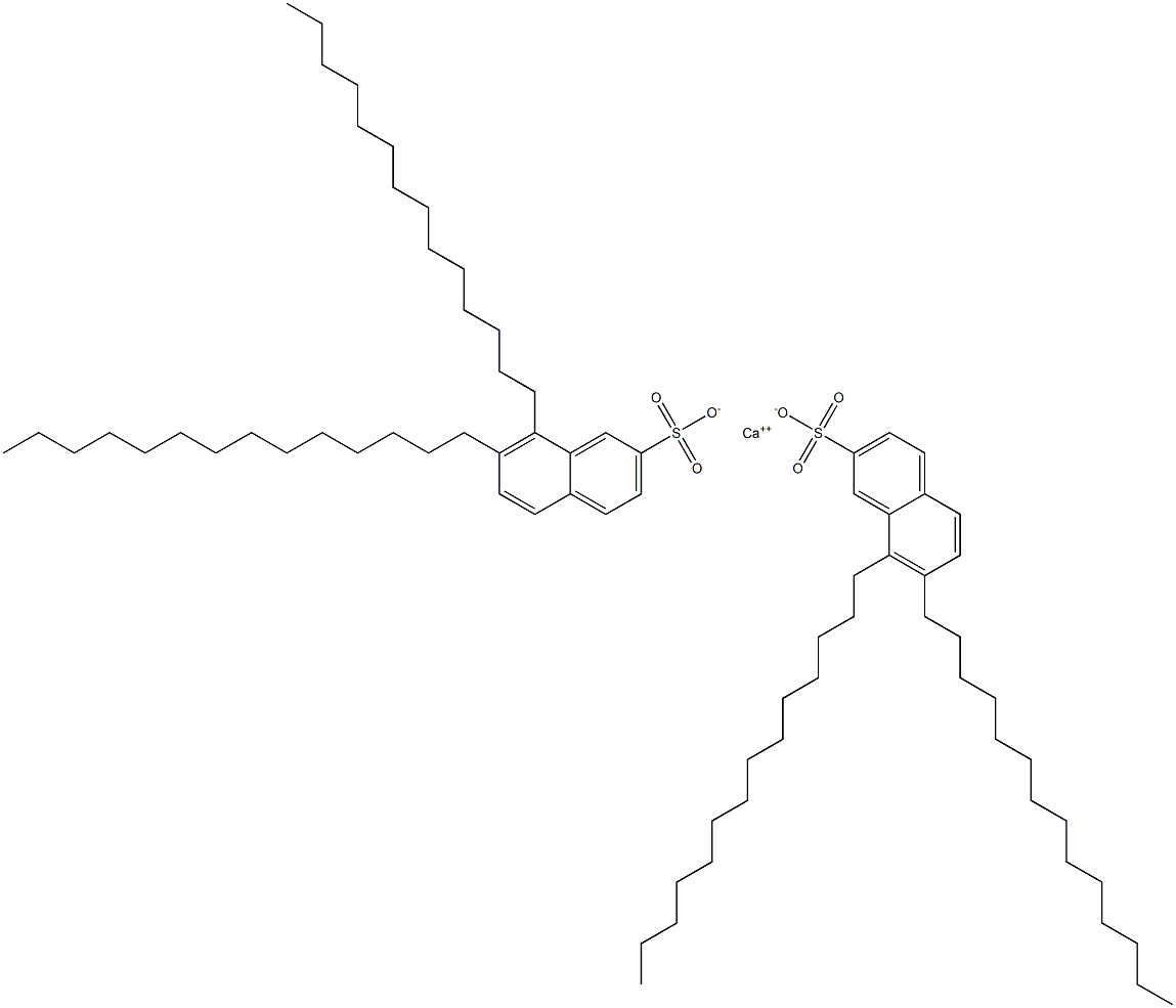 Bis(7,8-ditetradecyl-2-naphthalenesulfonic acid)calcium salt Struktur