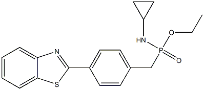 Cyclopropylamino[4-(benzothiazol-2-yl)phenylmethyl]phosphinic acid O-ethyl ester Struktur