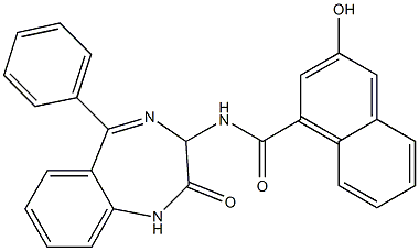 N-[(2,3-Dihydro-2-oxo-5-phenyl-1H-1,4-benzodiazepin)-3-yl]-3-hydroxy-1-naphthalenecarboxamide Struktur