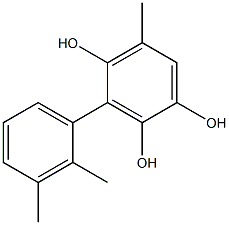 5-Methyl-3-(2,3-dimethylphenyl)benzene-1,2,4-triol Struktur