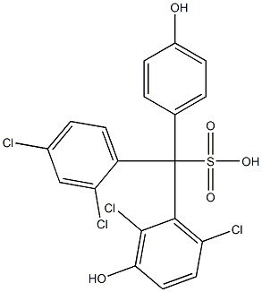 (2,4-Dichlorophenyl)(2,6-dichloro-3-hydroxyphenyl)(4-hydroxyphenyl)methanesulfonic acid Struktur