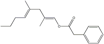 Phenylacetic acid 2,4-dimethyl-1,4-octadienyl ester Struktur