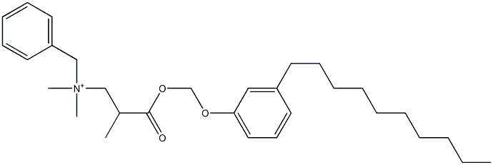 N,N-Dimethyl-N-benzyl-N-[2-[[(3-decylphenyloxy)methyl]oxycarbonyl]propyl]aminium Struktur