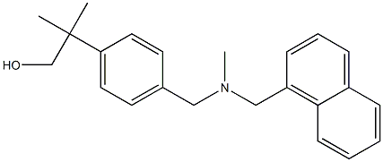 2-Methyl-2-[4-[[methyl(1-naphtylmethyl)amino]methyl]phenyl]propan-1-ol Struktur