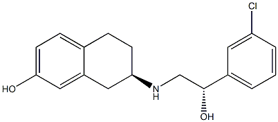 (7R)-5,6,7,8-Tetrahydro-7-[[(S)-2-hydroxy-2-(3-chlorophenyl)ethyl]amino]naphthalen-2-ol Struktur