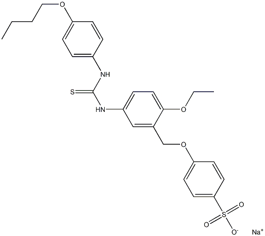 p-[[5-[3-(p-Butoxyphenyl)thioureido]-2-ethoxyphenyl]methoxy]benzenesulfonic acid sodium salt Struktur