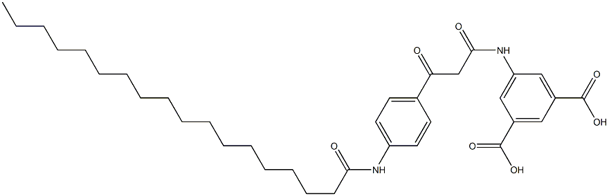 5-[1,3-Dioxo-3-[4-(1-oxooctadecylamino)phenyl]propylamino]isophthalic acid Struktur