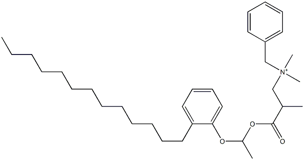 N,N-Dimethyl-N-benzyl-N-[2-[[1-(2-tridecylphenyloxy)ethyl]oxycarbonyl]propyl]aminium Struktur