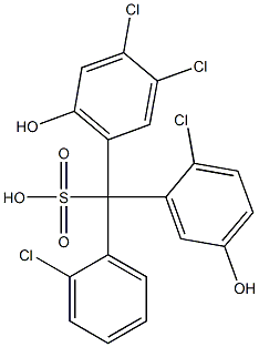 (2-Chlorophenyl)(2-chloro-5-hydroxyphenyl)(3,4-dichloro-6-hydroxyphenyl)methanesulfonic acid Struktur