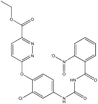 1-(2-Nitrobenzoyl)-3-[4-[(6-ethoxycarbonyl-3-pyridazinyl)oxy]-3-chlorophenyl]urea Struktur