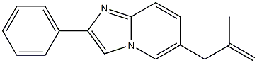 2-Phenyl-6-(2-methylenepropyl)imidazo[1,2-a]pyridine Struktur