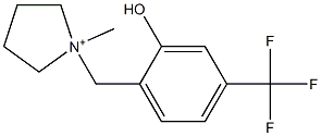 1-[2-Hydroxy-4-(trifluoromethyl)benzyl]-1-methylpyrrolidin-1-ium Struktur