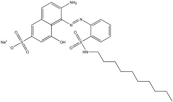 2-Amino-1-(2-decylaminosulfonylphenylazo)-8-hydroxy-6-naphthalenesulfonic acid sodium salt Struktur