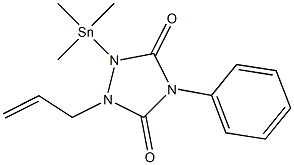 4-Phenyl-1-allyl-2-(trimethylstannyl)-1,2,4-triazolidine-3,5-dione Struktur