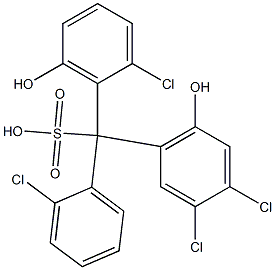 (2-Chlorophenyl)(2-chloro-6-hydroxyphenyl)(3,4-dichloro-6-hydroxyphenyl)methanesulfonic acid Struktur