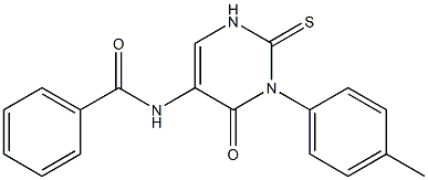 3-(4-Methylphenyl)-5-benzoylamino-2-thiouracil Struktur