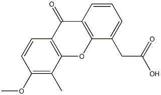 5-Methyl-6-methoxy-9-oxo-9H-xanthene-4-acetic acid Struktur