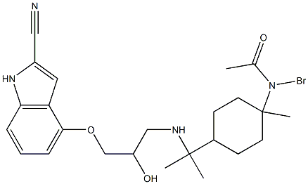 2-Cyano-4-[2-hydroxy-3-[[1-(bromoacetylamino)-p-menthan-8-yl]amino]propoxy]-1H-indole Struktur