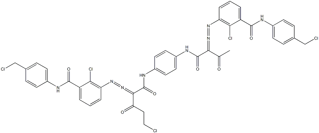 3,3'-[2-(Chloromethyl)-1,4-phenylenebis[iminocarbonyl(acetylmethylene)azo]]bis[N-[4-(chloromethyl)phenyl]-2-chlorobenzamide] Struktur