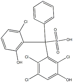 (2-Chloro-6-hydroxyphenyl)(2,3,6-trichloro-5-hydroxyphenyl)phenylmethanesulfonic acid Struktur