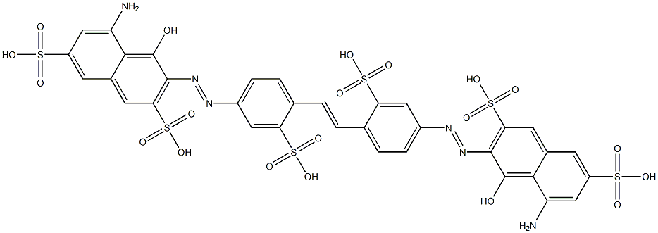 4,4'-Bis[(8-amino-1-hydroxy-3,6-disulfo-2-naphtyl)azo]-2,2'-stilbenedisulfonic acid Struktur