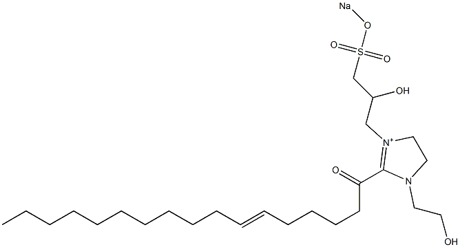 1-(2-Hydroxyethyl)-3-[2-hydroxy-3-(sodiooxysulfonyl)propyl]-2-(6-heptadecenoyl)-2-imidazoline-3-ium Struktur