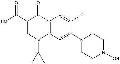 1-Cyclopropyl-6-fluoro-1,4-dihydro-7-(4-hydroxy-1-piperazinyl)-4-oxoquinoline-3-carboxylic acid Struktur