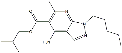 1-Pentyl-4-amino-6-methyl-1H-pyrazolo[3,4-b]pyridine-5-carboxylic acid 2-methylpropyl ester Struktur