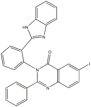 3-[2-(1H-Benzimidazol-2-yl)phenyl]-6-iodo-2-phenylquinazolin-4(3H)-one Struktur