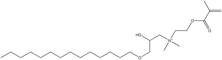 2-Hydroxy-N,N-dimethyl-N-[2-[(2-methyl-1-oxo-2-propenyl)oxy]ethyl]-3-(tetradecyloxy)-1-propanaminium Struktur