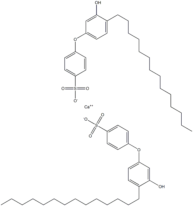 Bis(3'-hydroxy-4'-tetradecyl[oxybisbenzene]-4-sulfonic acid)calcium salt Struktur