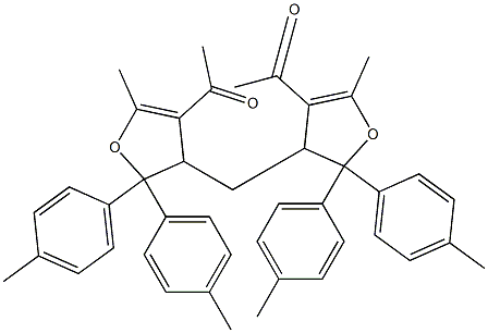 3,3'-(Methylene)bis[4-acetyl-2,3-dihydro-5-methyl-2,2-bis(4-methylphenyl)furan] Struktur