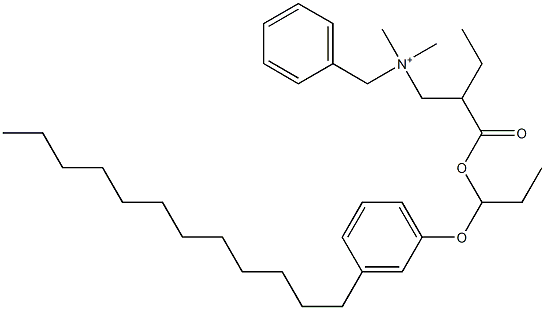 N,N-Dimethyl-N-benzyl-N-[2-[[1-(3-dodecylphenyloxy)propyl]oxycarbonyl]butyl]aminium Struktur