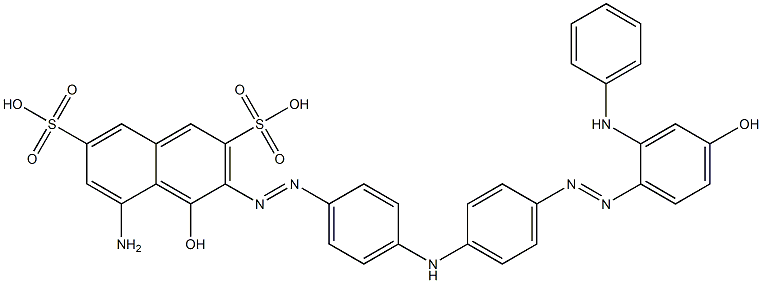 5-Amino-4-hydroxy-3-[4-[4-[4-hydroxy-2-(phenylamino)phenylazo]phenylamino]phenylazo]-2,7-naphthalenedisulfonic acid Struktur