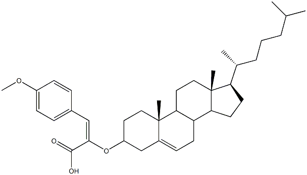 (E)-2-[(Cholest-5-en-3-yl)oxy]-3-(4-methoxyphenyl)propenoic acid Struktur