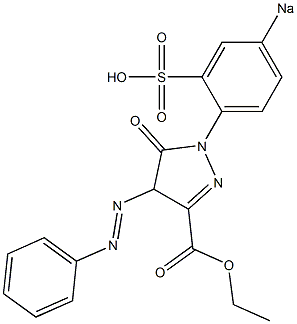 5-Oxo-4,5-dihydro-4-phenylazo-1-(4-sodiosulfophenyl)-1H-pyrazole-3-carboxylic acid ethyl ester Struktur