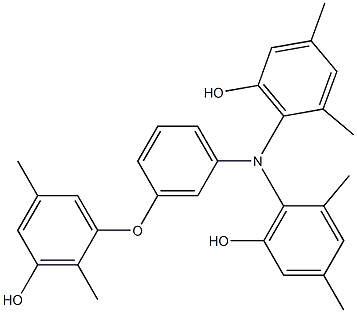 N,N-Bis(6-hydroxy-2,4-dimethylphenyl)-3-(3-hydroxy-2,5-dimethylphenoxy)benzenamine Struktur