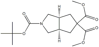 (1R,5S)-3-(tert-Butyloxycarbonyl)-3-azabicyclo[3.3.0]octane-7,7-dicarboxylic acid dimethyl ester Struktur