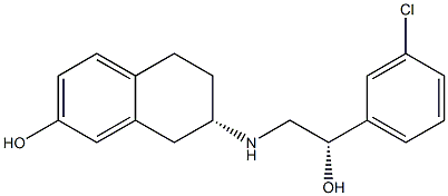 (7S)-5,6,7,8-Tetrahydro-7-[[(S)-2-hydroxy-2-(3-chlorophenyl)ethyl]amino]naphthalen-2-ol Struktur