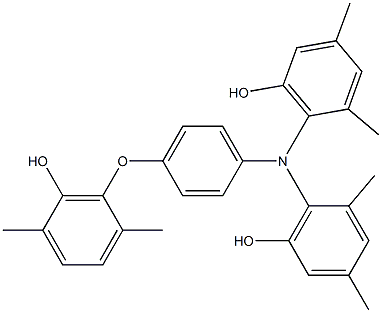 N,N-Bis(6-hydroxy-2,4-dimethylphenyl)-4-(6-hydroxy-2,5-dimethylphenoxy)benzenamine Struktur