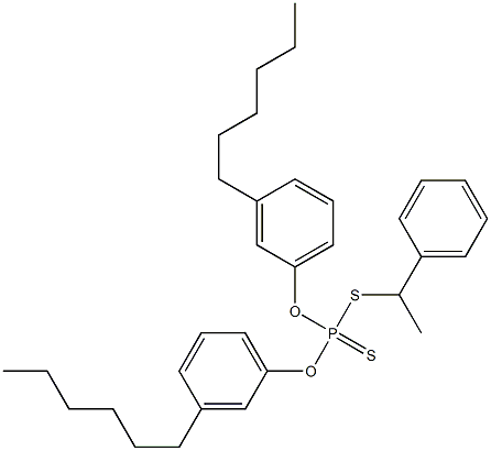 Dithiophosphoric acid O,O-bis(3-hexylphenyl)S-(1-phenylethyl) ester Struktur