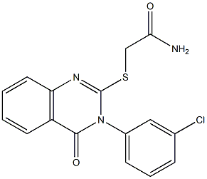 2-(2-Amino-2-oxoethylthio)-3-(3-chlorophenyl)-quinazolin-4(3H)-one Struktur