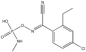 N-Methylphosporamidic acid ethyl[[cyano(p-chlorophenyl)methylene]amino] ester Struktur