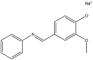 Sodium 4-(phenyliminomethyl)-2-methoxyphenolate Struktur