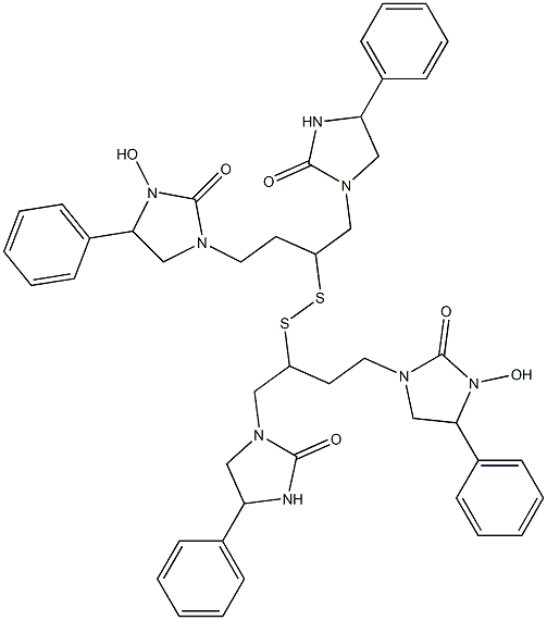 [2-(1-Hydroxy-5-phenyl-2-oxoimidazolidin-3-yl)ethyl][2-(2-oxo-5-phenylimidazolidin-3-yl)ethyl] persulfide Struktur