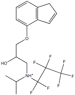 2-Hydroxy-3-[(1H-inden-4-yl)oxy]-N-(heptafluoropropyl)-N-isopropyl-1-propanaminium Struktur