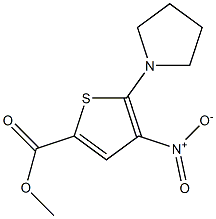 2-(1-Pyrrolidinyl)-3-nitro-5-methoxycarbonylthiophene Struktur