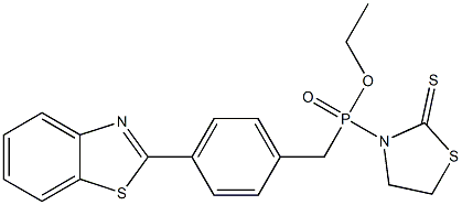 [4-(2-Benzothiazolyl)benzyl](2-thioxo-3-thiazolidinyl)phosphinic acid ethyl ester Struktur