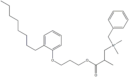 N,N-Dimethyl-N-benzyl-N-[2-[[3-(2-octylphenyloxy)propyl]oxycarbonyl]propyl]aminium Struktur