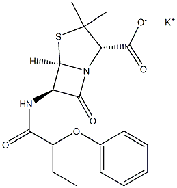 6-(2-Phenoxybutyrylamino)penicillanic acid potassium salt Struktur